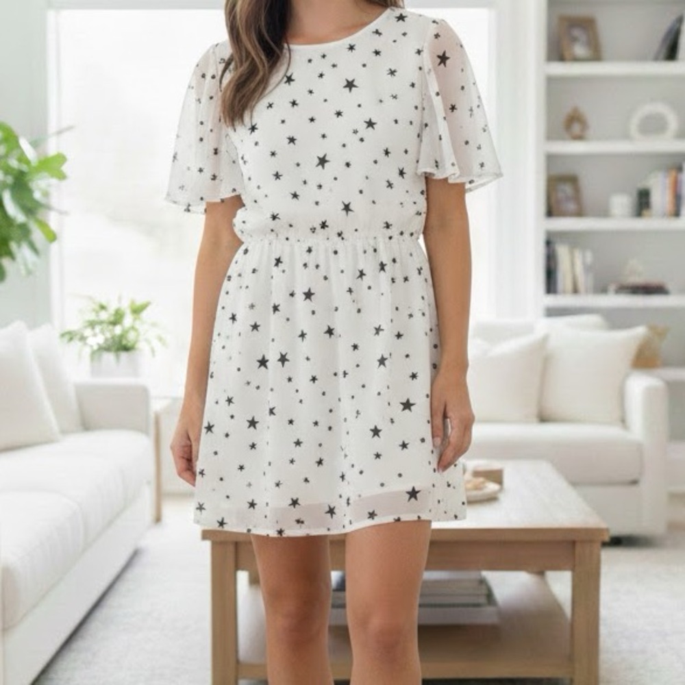 Lucca White Mini Star Dress Medium